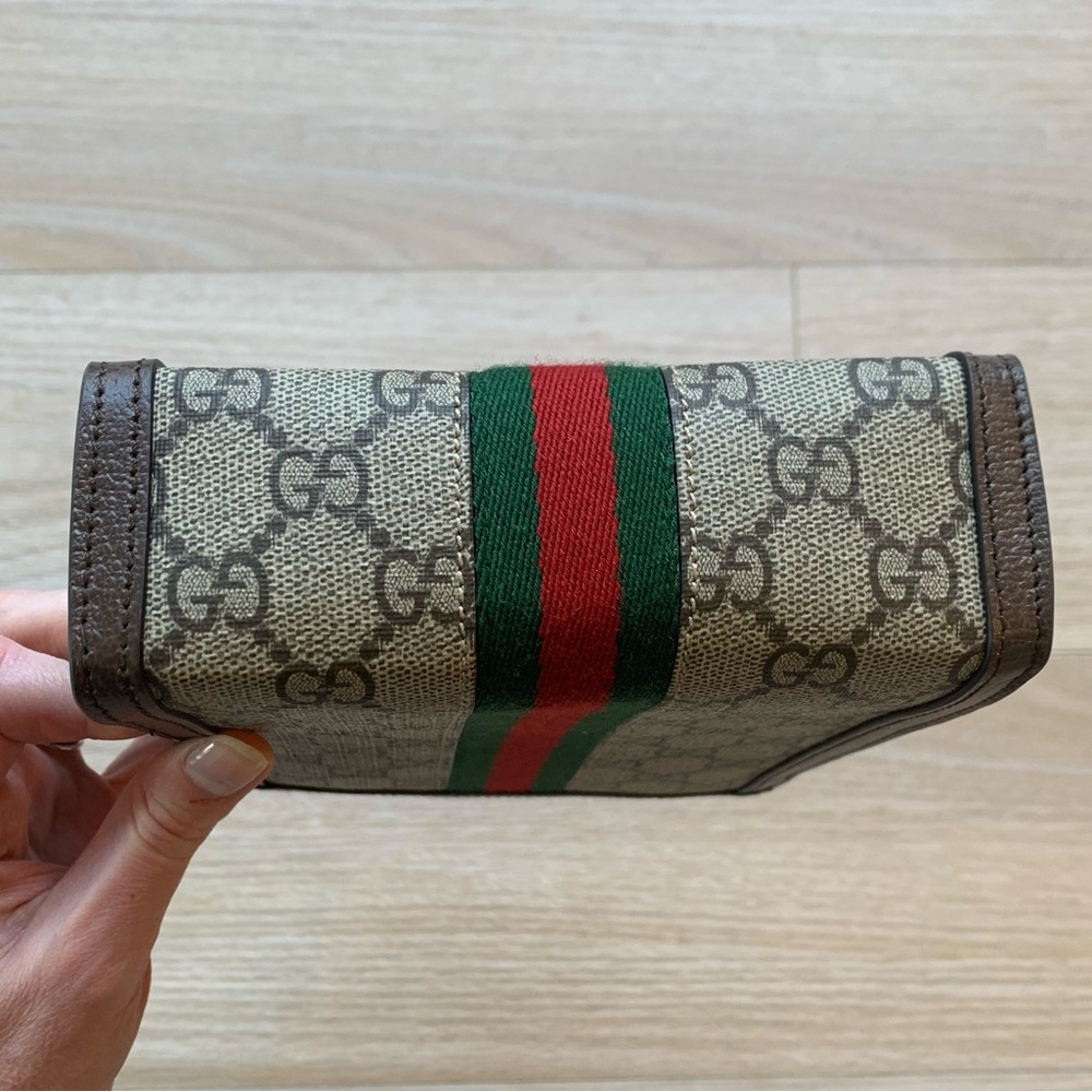 Gucci Ophidia Super Mini GG Supreme Monogram Beige and Brown Convertible Bag - Picture 6 of 12